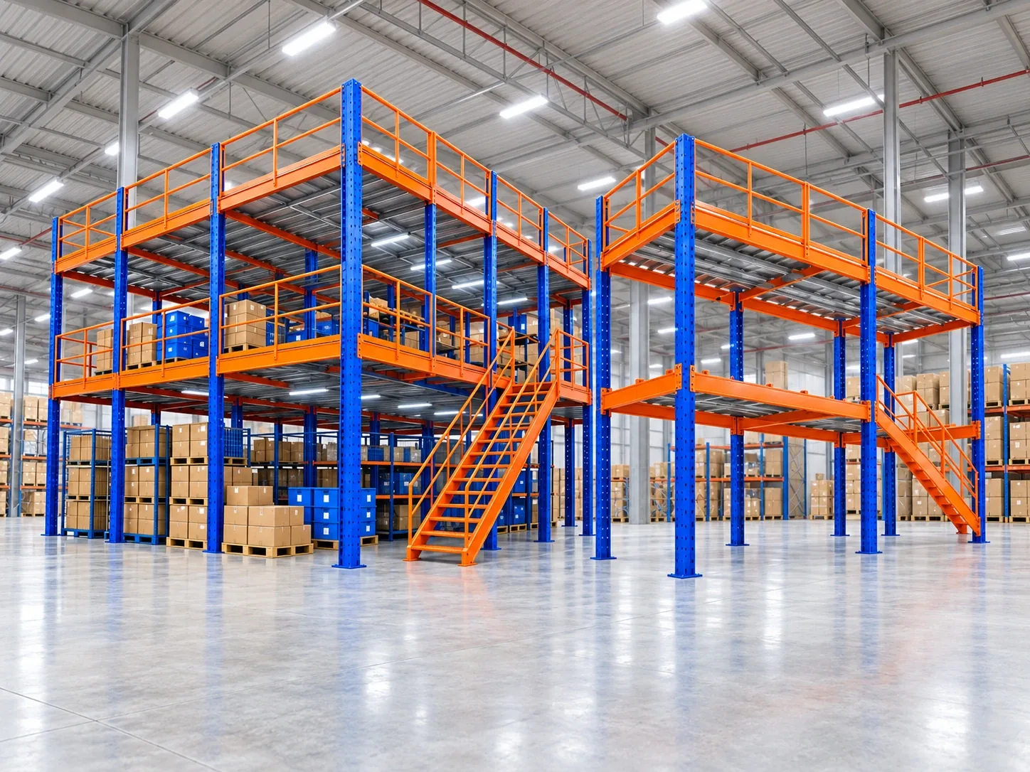 Sàn lửng Mezzanine – Cao mỗi tầng 2.2–4.0 m – ảnh tổng quan