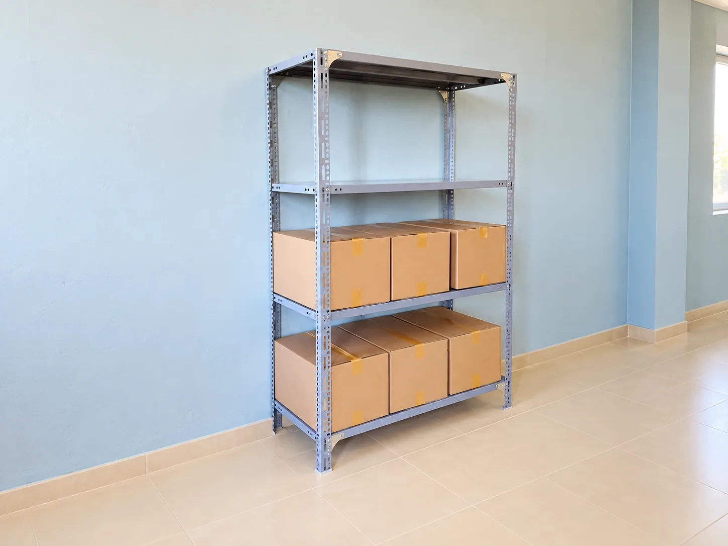 Kệ sắt v lỗ 4 tầng: dài 1000 x rộng 400 x cao 1500