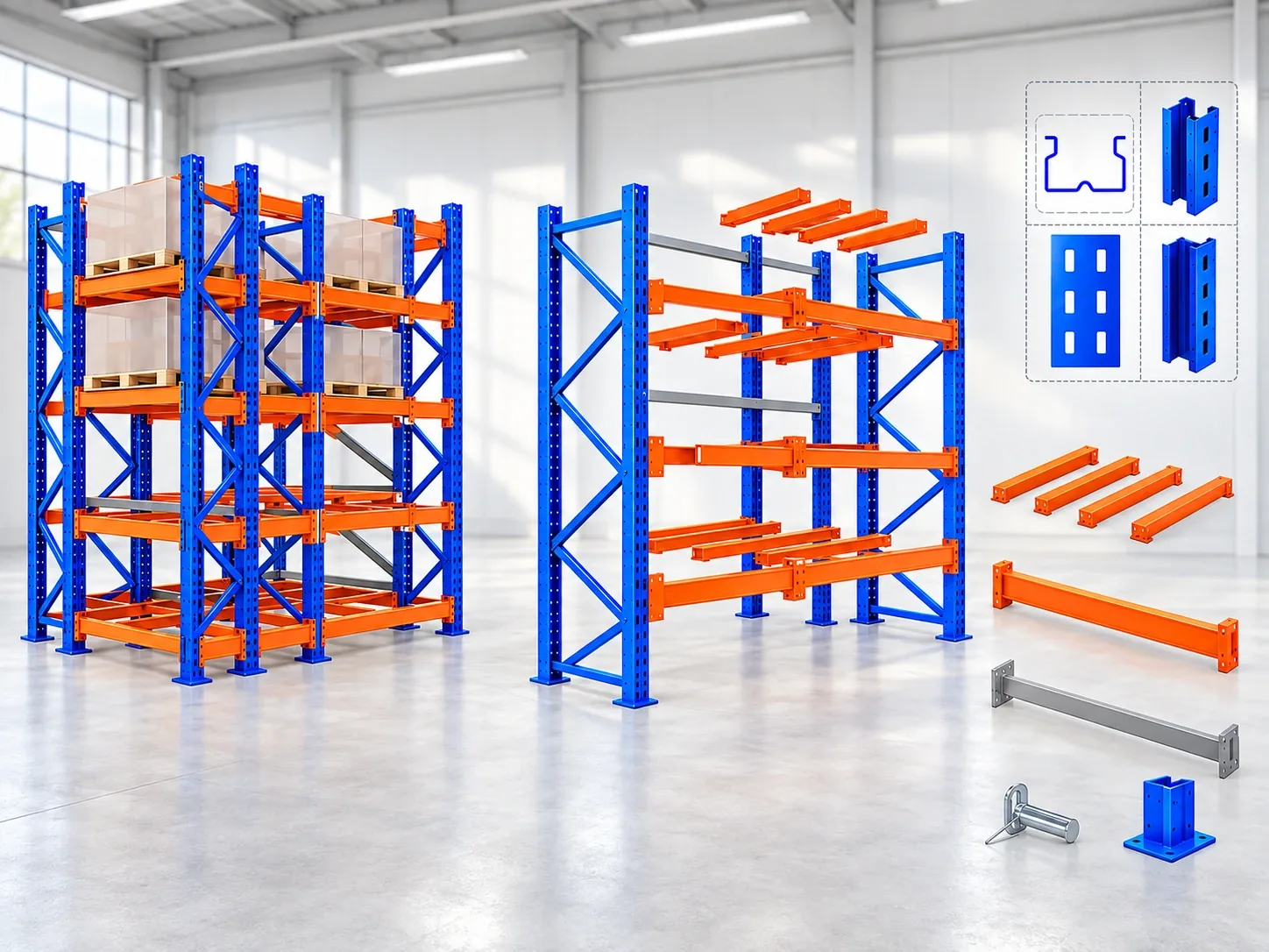 Kệ Double Deep – lưu trữ pallet hai chiều sâu